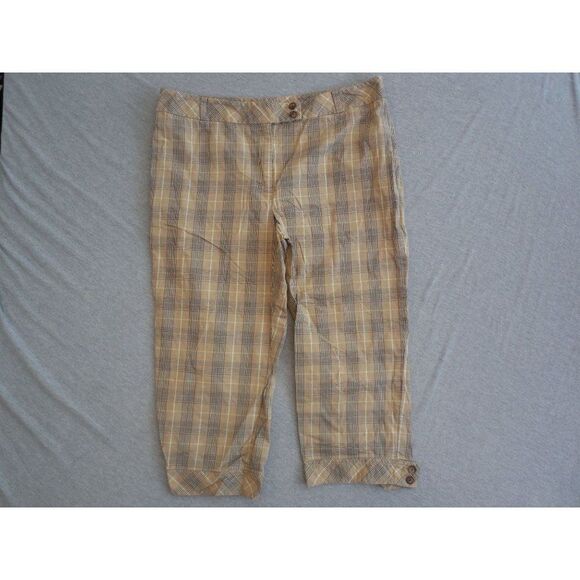 Nautica Capri Pants Women‎ Sz 16 Plaid Straight Leg Boho Everyday - Picture 1 of 7